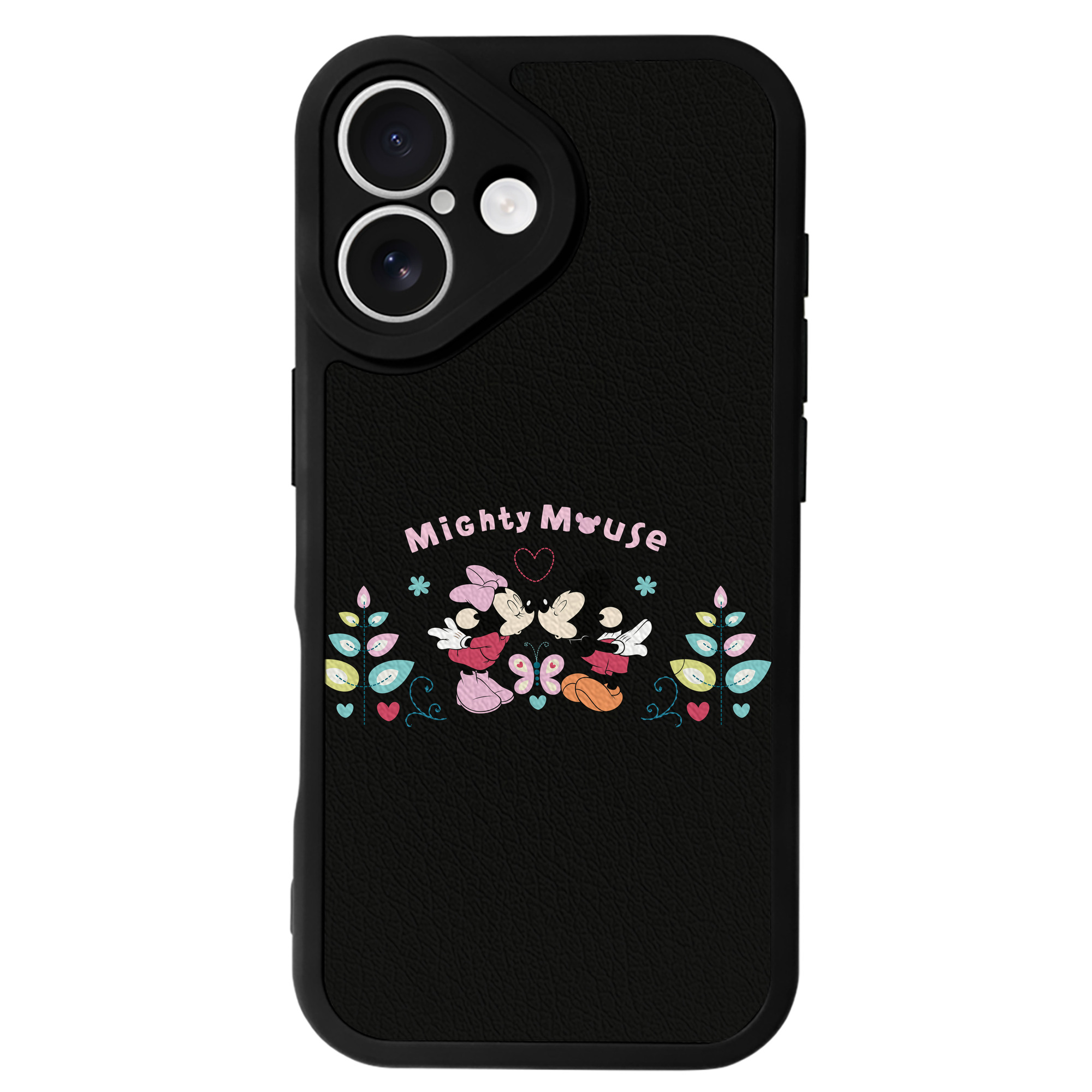 （画像用） ミッキーマウス Mickey Mouse 【iPhone 16シリーズ対応】シリコンスマホケース（レザー調） 材質：シリコン